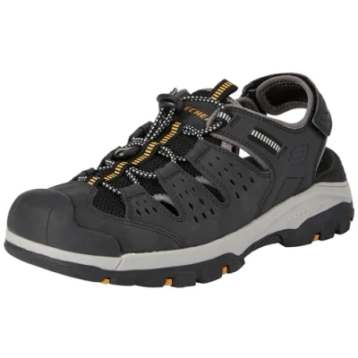 Afbeelding van Skechers Tresmen Menard herensandalen, Zwart synthetisch mesh, 40 EU