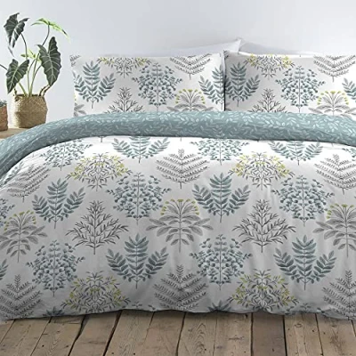 Afbeelding van Dreams and Drapes Emily Beddengoedset voor super kingsize bed, onderhoudsvriendelijk, eendenblauw