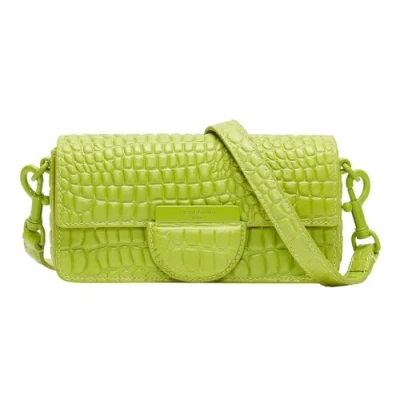 Afbeelding van LIEBESKIND BERLIN Leren Schoudertas Pam Croco Crossbody Neon Garden Lichtgroen