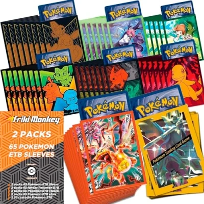 Afbeelding van 65 stuks Pokémon kaarthoezen uit de Elite Trainer set, presenteer je kaarten met van dozen (2 willekeurige sets)