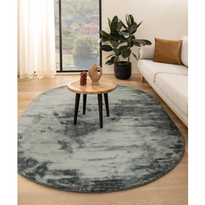 Afbeelding van Viscose Tapijt/Vloerkleed Ovaal Pearl Blauw 200x300 Cm
