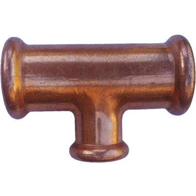 Afbeelding van VSH XPress koperen perskoppeling T stuk 22 x 15 (water)