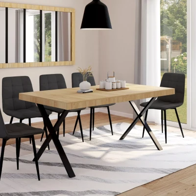 Afbeelding van ALMA 6 persoons eettafel, industrieel ontwerp 160 cm