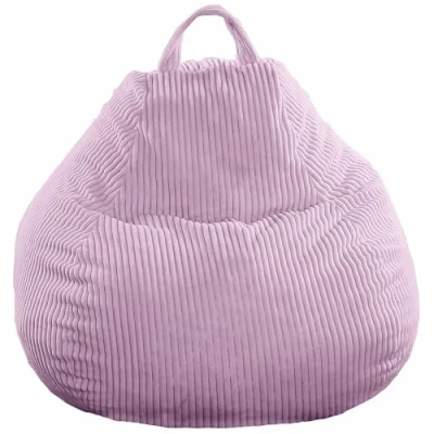Afbeelding van Bananair zitzak van corduroy zacht, comfortabel, gemakkelijk te vervoeren en wasbare hoes grote voor woonkamer/slaapkamer volwassenen, jongeren, kinderen (105 x 85 cm, roze)