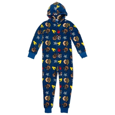 Afbeelding van Paw Patrol Jumpsuit met capuchon voor jongens, pyjama lange mouwen, blauw, Blauw