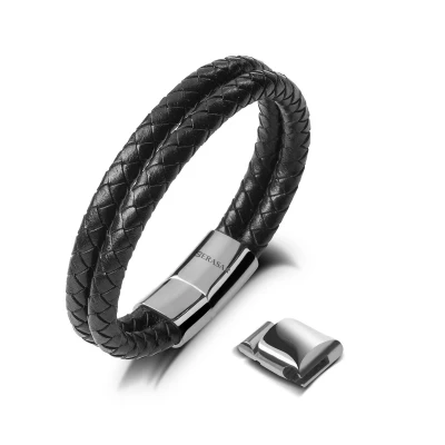 Afbeelding van SERASAR Armband Cadeau voor Hem [Double] Zilver 23cm Huwelijksgeschenken Mannen