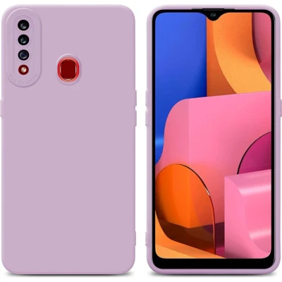 Afbeelding van Cadorabo Hoesje geschikt voor Samsung Galaxy A20s in Fluid CREAM Beschermhoes gemaakt van flexibel TPU silicone Cover Case