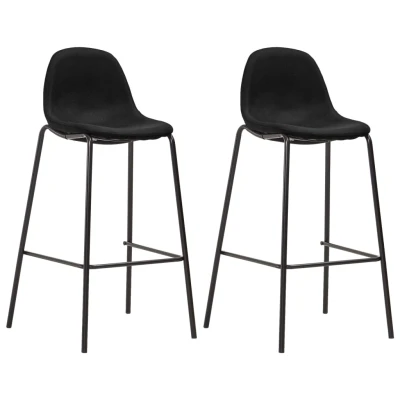 Afbeelding van Barstoelen 2 st stof zwart