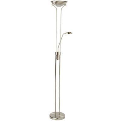 Afbeelding van LED vloerlamp Moeder &amp; Kind, zilver, leeslamp, dimbaar