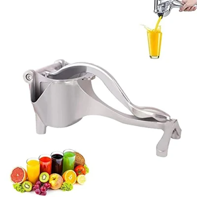 Afbeelding van handmatige citruspers, fruitpers met hendel, citroenpers, citruspers van roestvrij staal, voor het persen citroensap, sinaasappelsap, citrussap, watermeloensap