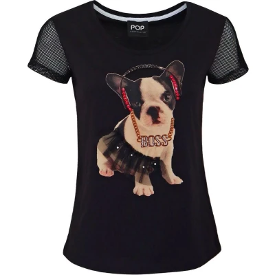 Afbeelding van Verysimple zwart shirt met hond maat 34 (IT40)