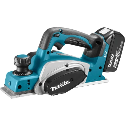 Afbeelding van Makita DKP180RTJ 18V Li Ion Accu schaafmachine set (2x 5.0Ah accu) in Mbox 82mm 2mm