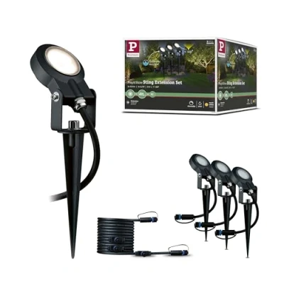Afbeelding van Paulmann Plug &amp; Shine Sting uitbreidingsset grondpen IP67 3000 K set van 3 dimbaar