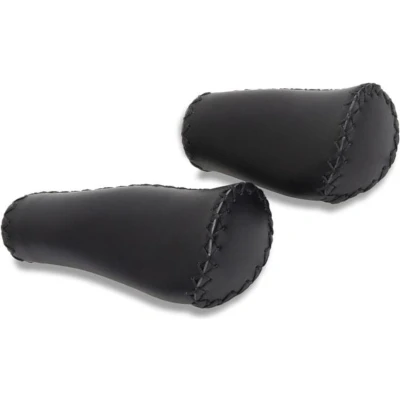 Afbeelding van Selle Orient lederen handvatten set zwart 130/92 mm