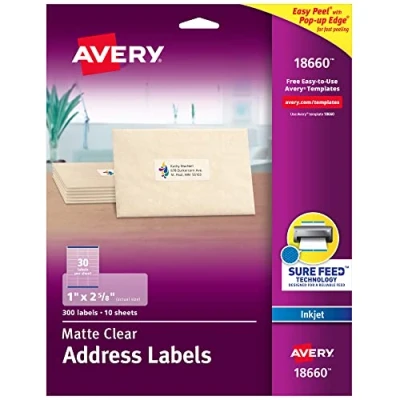 Afbeelding van 300 stuks post etiketten, permanent, zelfklevend, 3 x 6 cm, transparant, 1 pakket