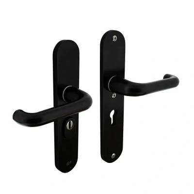 Afbeelding van Intersteel veiligheidsbeslag skg*** kruk/kruk profielcilinder 55 mm aluminium zwart