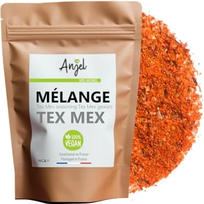 Image de Mélange d&#039;Épices Mexicaines Tex Mex Authentique 100g Fajitas, Tacos, Marinades, Burger, Saveurs Gourmandes Explosion de Goûts Ingrédients Goût vibrant du Mexique 100% Naturels ANJEL