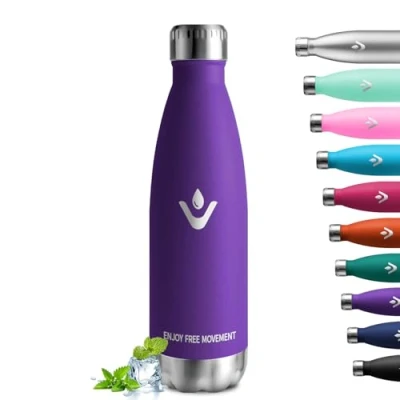 Image de bouteille thermique 750 ml, double paroi, en acier inoxydable, gourde sans BPA, anti goutte, facile à utiliser et nettoyer, pour école, enfants, adulte, sport