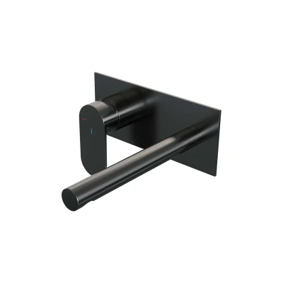 Afbeelding van Brauer Rechte uitloop Rechts Breed plat Achterplaat Geborsteld Gunmetal PVD