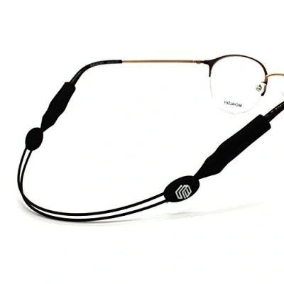 Afbeelding van Seelwerk 2 stuks verstelbare brillenkoorden voor heren, dames en kinderen, brillenhouder sport vrije tijd, waterdicht flexibel, brillenaccessoires, zwart, eenheidsmaat, zwart.