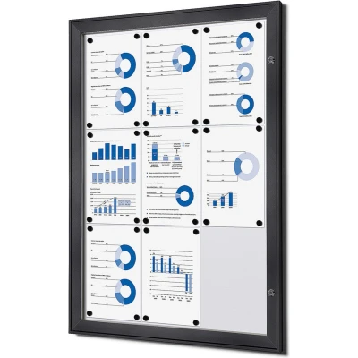 Afbeelding van Vergrendelbaar Notitiebord Indoor 9x A4 Antraciet Syna SCS9XA4C7016JS Horeca &amp; Professioneel