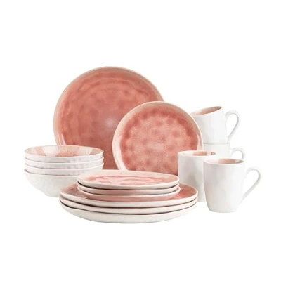 Afbeelding van MÄSER 934111 Serie Frozen Keramisch tafelservies voor 4 personen, 16 delig, organische vormen