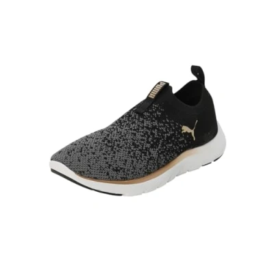 Image de PUMA Softride Remi Slip on Knit Women&#039;s Running Shoe, Chaussures, Noir/Doré/Cool Dark Gris, 38.5
