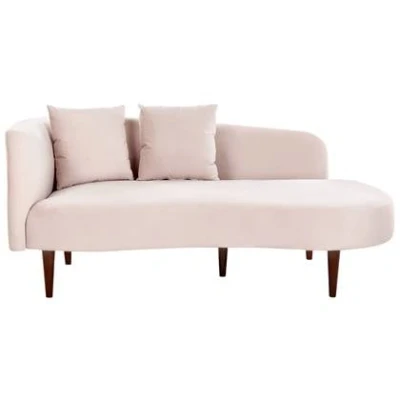 Afbeelding van Beliani CHAUMONT Chaise longue Roze Linkerzijde Fluweel