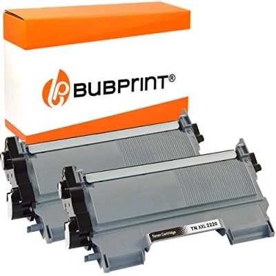 Afbeelding van Bubprint Compatibele toner, pak van 2 stuks, als vervanging voor Brother TN2220 TN 2220 MFC 7360N HL 2250DN 2130 Fax 2840 DCP 7055 2135W 2240 7055W 7360Ne 2240D 7460DN 780DN 7880DN 60DW, zwart