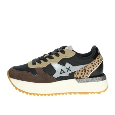 Afbeelding van Sun68 BIG Stargirl Sneakers laag, Dames, Maat: 36, Nero Leer/ nylon