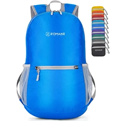 Afbeelding van ZOMAKE rugzak van 35 liter, opvouwbaar, licht, voor wandelen, opvouwbare dagrugzak dames en heren, sport outdoor 20L