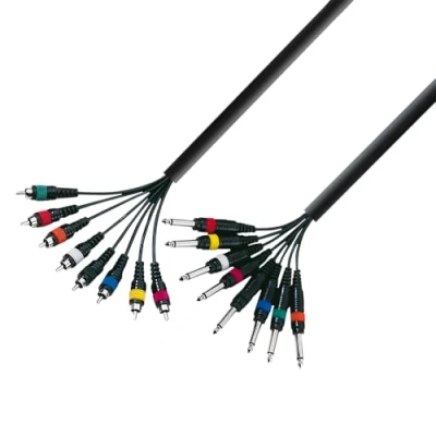 Afbeelding van Adam Hall kabel 3 STAR L8 PC 0300 meervoudige 8 x 6,35 mm jack mono op RCA stekker m