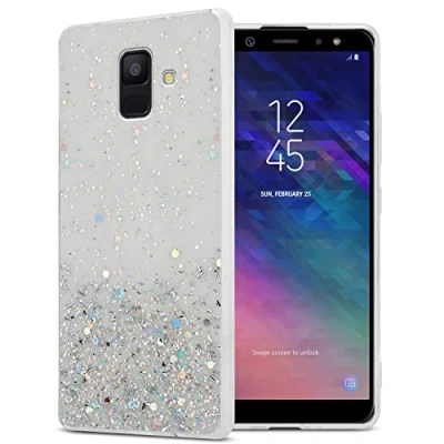 Afbeelding van Cadorabo Hoesje geschikt voor Samsung Galaxy A6 2018 in Transparant met Glitter Beschermhoes van flexibel TPU silicone fonkelende glitters Case Cover Etui