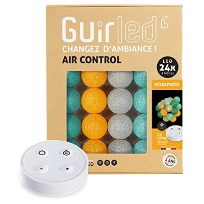 Afbeelding van Guirled Lichtketting met ballen van katoen, USB draadloze afstandsbediening babynachtlampje 2 uur inclusief dubbele adapter A 4 intensiteiten 24 2,4 m Halfrond