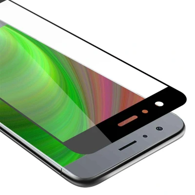 Afbeelding van Cadorabo Screenprotector geschikt voor Honor 9 Volledig scherm pantserfolie Beschermfolie in TRANSPARANT met ZWART Gehard (Tempered) display beschermglas 9H hardheid 3D Touch