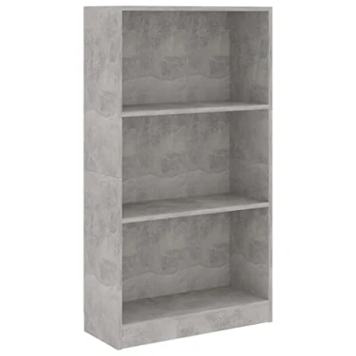 Afbeelding van Boekenkast met 3 schappen 60x24x109 cm bewerkt hout betongrijs