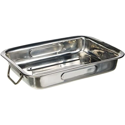 Afbeelding van met handgrepen 25x19x5,5 cm van roestvrij staal, zilver, 23