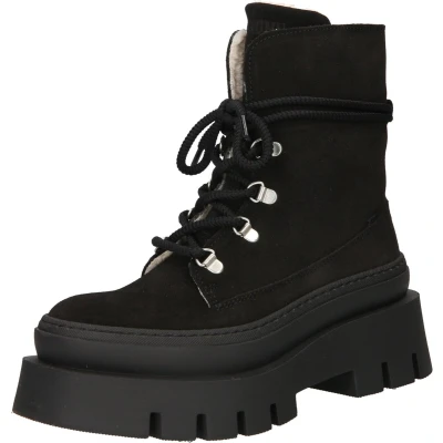 Afbeelding van Bronx Eviann Veterboots, Dames, Maat: 38, Black Veloursleer