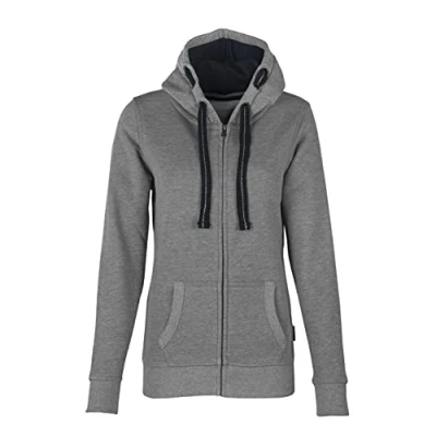 Afbeelding van Women&#039;s Hooded Jacket met ritssluiting Grey Melange M