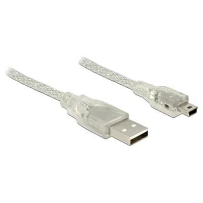 Afbeelding van USB Mini B naar A kabel met ferriet kern USB2.0 tot 2A / transparant 3 meter