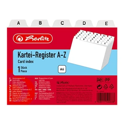 Afbeelding van Herlitz 1500669 register alfabetisch A6 kunststof voor insteekkasten (wit)
