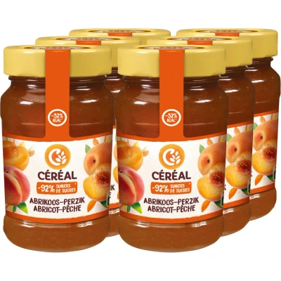 Afbeelding van 6x Céréal Jam Abrikoos &amp; Perzik 270 gr