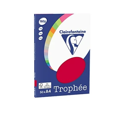 Afbeelding van Clairefontaine Trophée Rood Kopieerpapier A4 160 gram 50 vellen