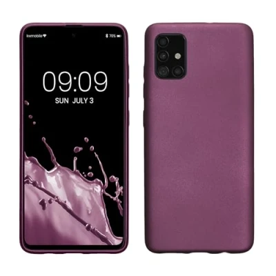 Afbeelding van kwmobile telefoonhoesje geschikt voor Samsung Galaxy A51 Hoesje smartphone Back cover in metallic lila