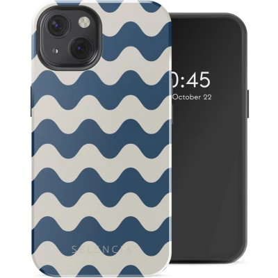 Afbeelding van Selencia Hoesje geschikt voor iPhone 13 Vivid Backcover MagSafe Wave Vibes Classic Blue
