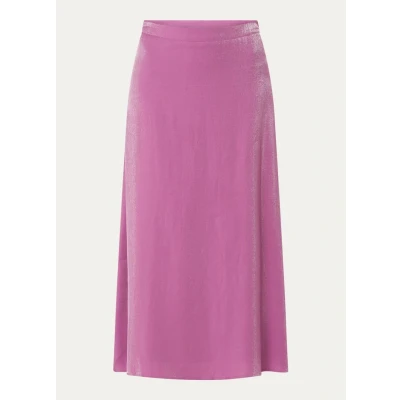 Afbeelding van Aaiko dames Lola maxi rok met glanzende finish in de kleur Paars, maat: M