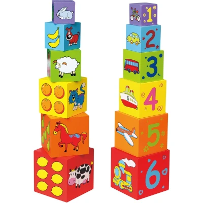Afbeelding van Viga Toys Stapeltoren 6 blokken