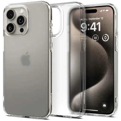 Image de Spigen Ultra Hybrid Coque de protection pour téléphone portable polycarbonate, polyuréthanne thermoplastique (TPU) clair givré Apple iPhone 15 Pro Max