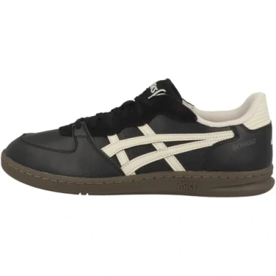 Afbeelding van Asics Sportstyle Skyhand OG Unisex Sneakers laag, Maat: 43.5, Black/oatmeal Leer en textiel