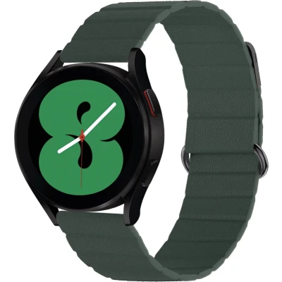 Afbeelding van iMoshion bandje Geschikt voor Samsung Galaxy Watch 3 / 4 (Classic) 5 (Pro) 6 Lederen 2.0 Groen